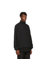D.gnak By Kang.d Black Sleeve Embroidery Turtleneck