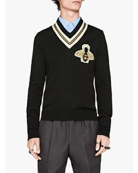 Gucci Wool Sweater With Bee Appliqu