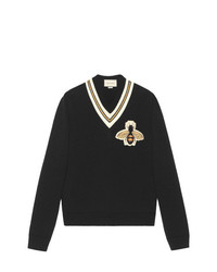 Gucci Wool Sweater With Bee Appliqu
