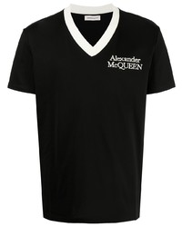 Alexander McQueen Logo Embroidered T Shirt