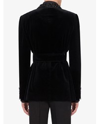 Dolce & Gabbana Belted Velvet Blazer Jacket