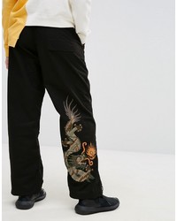 MHI Maharishi Wide Leg Snopants With Dragon Embroidery