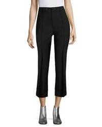 Marc Jacobs Crystal Embroidered Wide Leg Wool Trousers
