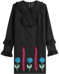 Anna Sui Embroidered Dress With Wool