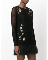 RED Valentino Embroidered Loose Knit Dress