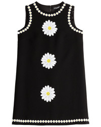 Dolce & Gabbana Wool Dress With Daisy Applique