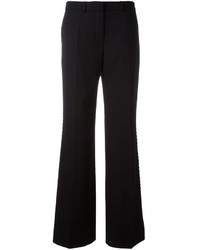 Black Embroidered Wool Pants