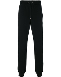 Black Embroidered Wool Pants