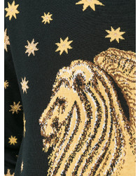 Alberta Ferretti Winged Lion And Stars Embroidered Sweater