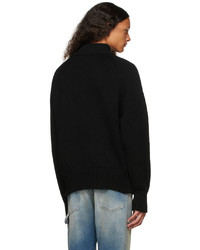 Heron Preston Black Heavy Knit Turtleneck Sweater