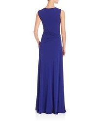 St. John Asymmetric Ruched Gown
