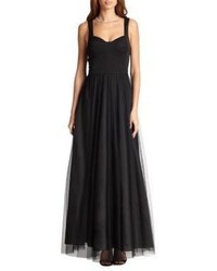 Aidan Mattox Banded Bodice Tulle Gown