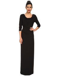 Adrianna Papell Beaded Cowl Column Gown