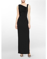 Calvin Klein Ruched Asymmetrical Sleeveless Gown