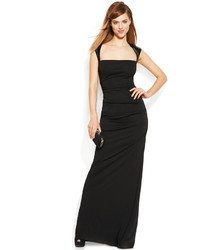 Calvin Klein Cap Sleeve Sequined Ruched Gown