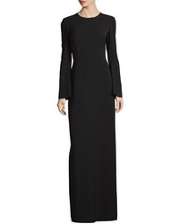 Elizabeth and James Clint Bell Sleeve Column Gown Black