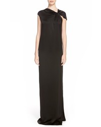 St. John Collection Asymmetrical Front Liquid Crepe Gown