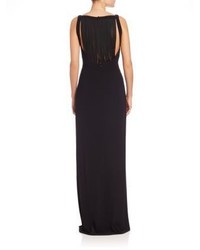 Versace Collection Fringe Back Gown