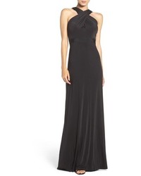 Adrianna Papell Cross Neck Jersey Gown