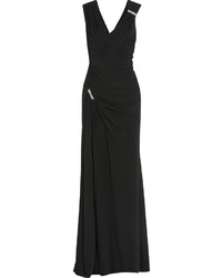 Versace Crystal Embellished Stretch Crepe Gown