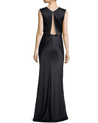 Jason Wu Deep V Neck Fitted Satin Gown