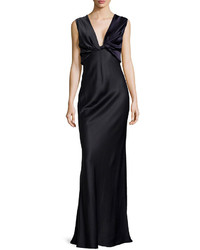 Jason Wu Deep V Neck Fitted Satin Gown