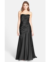 Dessy Collection Ruched Satin Strapless Gown