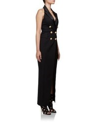 Balmain Double Breasted Halter Gown