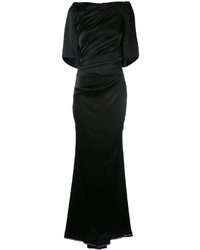 Talbot Runhof Draped Fitted Evening Gown