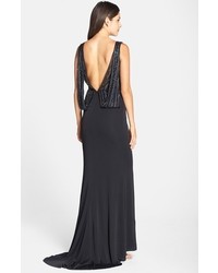 Terani Couture Embellished Back Jersey Gown
