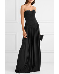 Alexander Wang Eyelet Embellished Ruched Stretch Jersey Gown