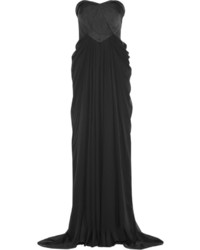 Badgley Mischka Faille And Cotton Blend Gown