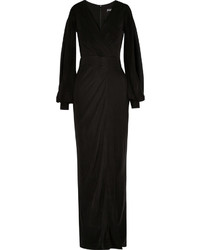 Haney The Quinn Cutout Wrap Effect Stretch Jersey Gown