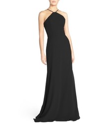 Paige Hayley Occasions Strappy V Back Chiffon Halter Gown