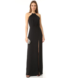 Halston Heritage High Neck Gown With Multi Chain Back
