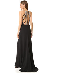 Halston Heritage High Neck Gown With Multi Chain Back