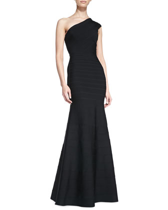 Herve Leger One Shoulder Bandage Gown, $1,590 | Neiman Marcus | Lookastic