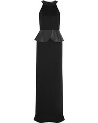 Alice + Olivia Karen Leather Trimmed Stretch Jersey Gown