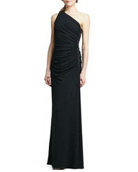 Laundry by Shelli Segal One Shoulder Beaded Side Gown Black