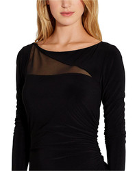 Lauren Ralph Lauren Long Sleeve Sheer Panel Gown