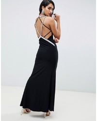 ASOS DESIGN Low Back Maxi With Diamante Straps Dress