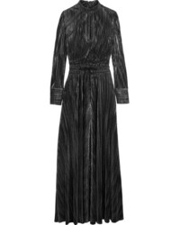 PIERRE BALMAIN Metallic Pliss Jersey Gown Black