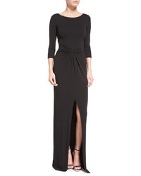 Michael Kors Michl Kors Collection 34 Sleeve Twist Front Gown Black