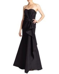 Carolina Herrera Night Collection Silk Falle Draped Gown