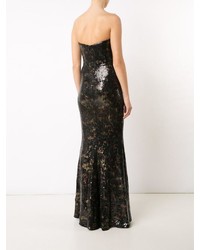 Marchesa Notte Sequined Strapless Gown