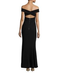 Laundry by Shelli Segal Off The Shoulder Crisscross Gown