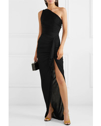 Alexandre Vauthier One Shoulder Ruched Ribbed Jersey Gown