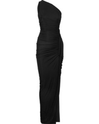 Alexandre Vauthier One Shoulder Ruched Ribbed Jersey Gown