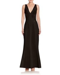 Herve Leger Perforated Bandage Knit Gown