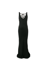 Fisico Rear Lace Up Ruched Maxi Gown